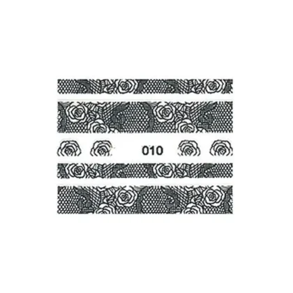 Nails & More Αυτοκόλλητα Νυχιών Δανδέλα Lace 010 Μαύρο