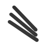 Niobe Λίμα Λεπτή Μαύρη 3 Τεμάχια No EB-4