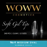 Soft Gel Tips Woww No4 Medium Oval 240 τεμάχια