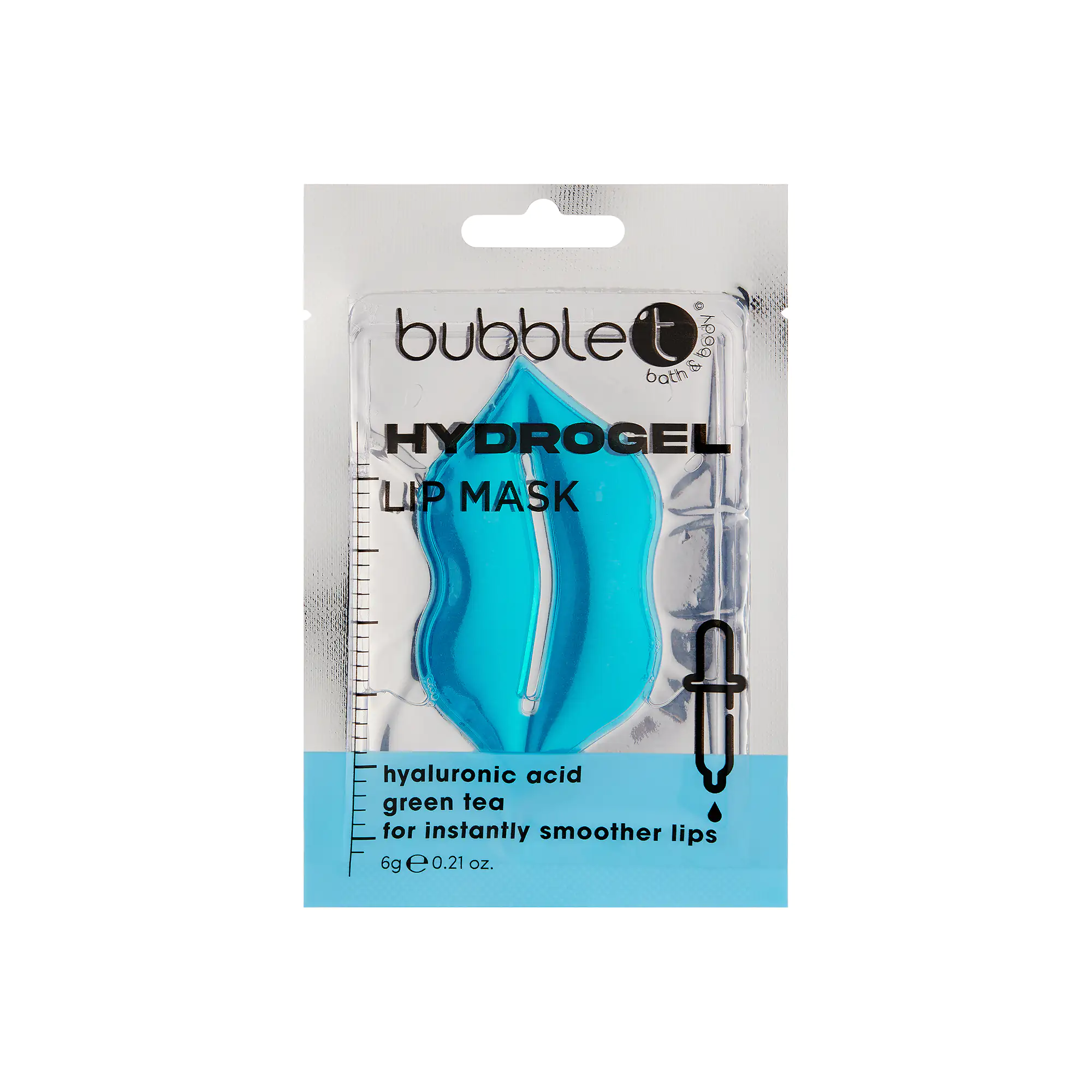 Bubble T Hydrogel Μάσκα Χειλιών με Υαλουρονικό Οξύ & Πράσινο Τσάι