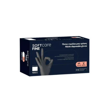 Γάντια Νιτριλίου Soft Care Fine Μαύρο 100τμχ