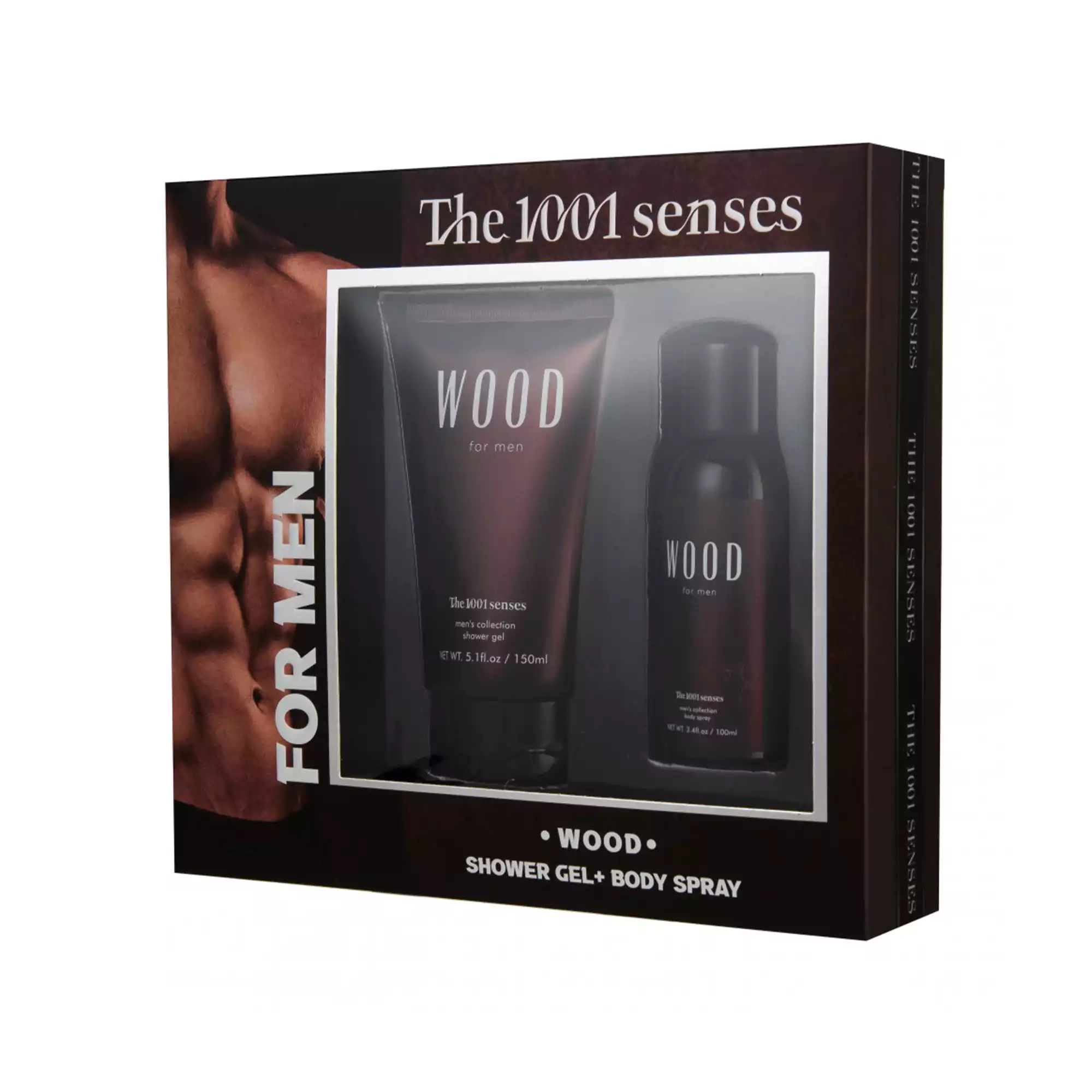 The 1001 Senses Wood For Men Shower Gel 150ml & Body Spray 100ml