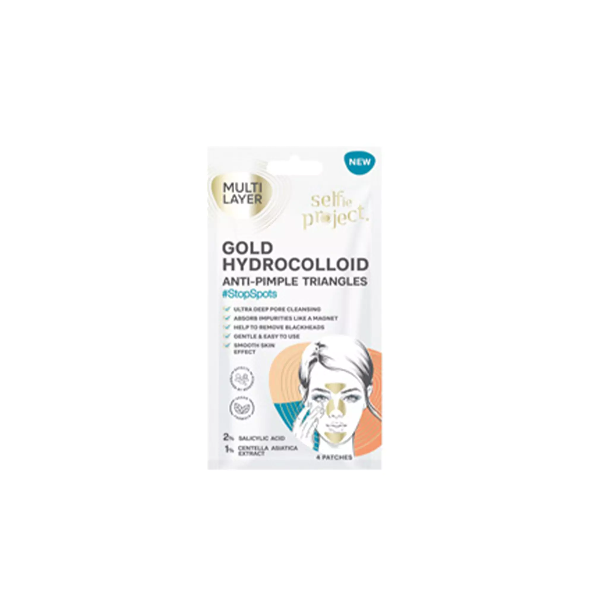 Patches για την ακμή Triangles Gold Hydrocolloid 4τμχ S.P.