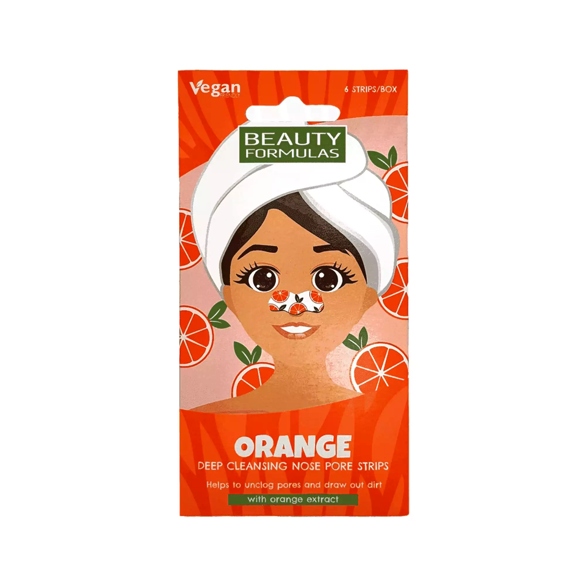 Beauty Formulas Ταινίες Καθαρισμού Μύτης Orange 6 Τεμάχια