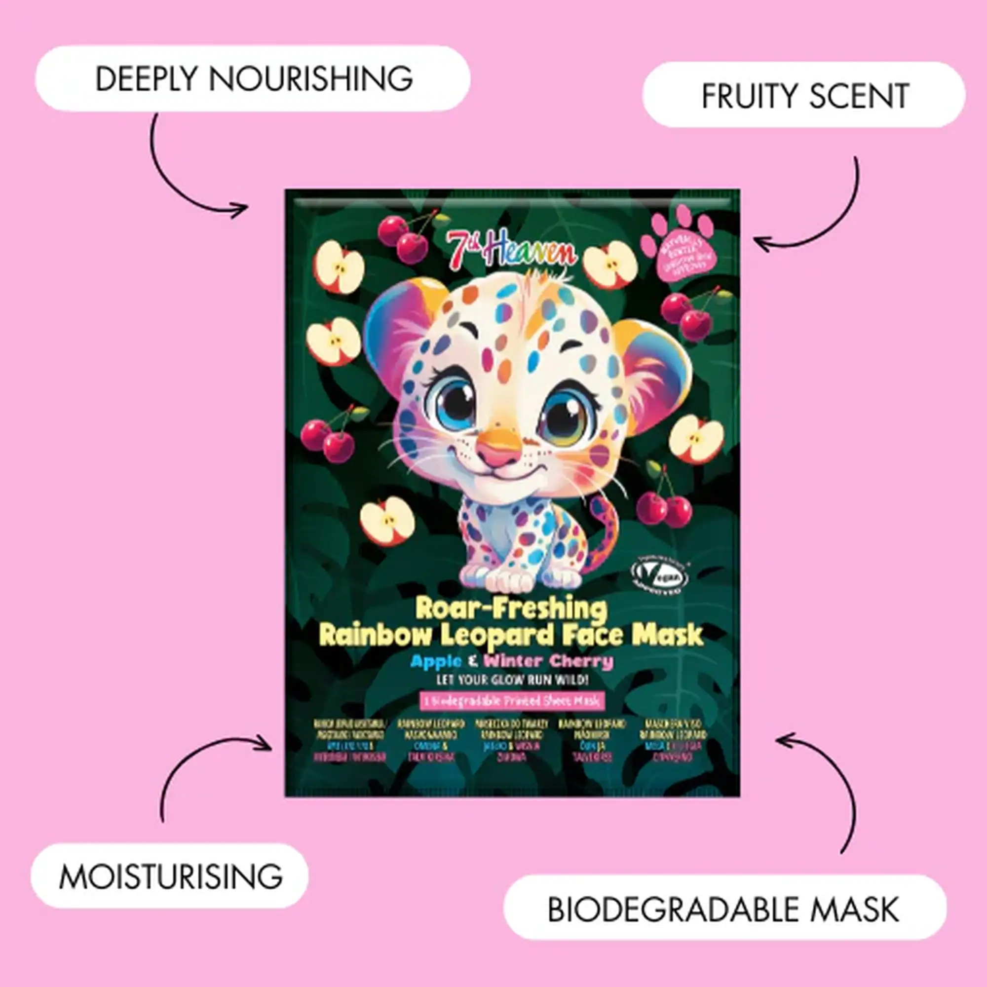 7TH HEAVEN Rainbow Leopard Face Mask