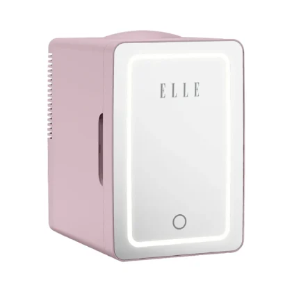 Elle Home Mini Cooler Καλλυντικών 6L Καθρέφτης LED Φως Cool/Warm Dual 220V/12V Ροζ ESDAF01PUEU