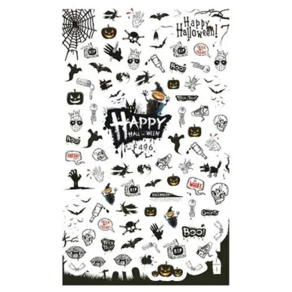 FFSelections Αυτοκόλλητα Νυχιών Νο 496 Μαύρο - Λευκό| Femme Fatale